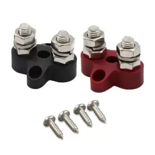 Dual Terminal Stud M8-linked set (1 red/1 black)